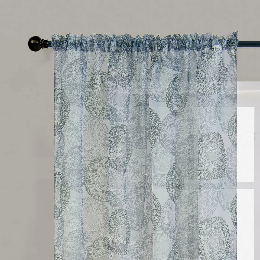 Voile Sheer Rod Pocket Curtains Silver 52x95 (4 Panels)