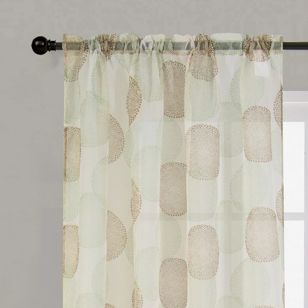 Voile Sheer Rod Pocket Curtains 52x84 Beige (4 Panels)