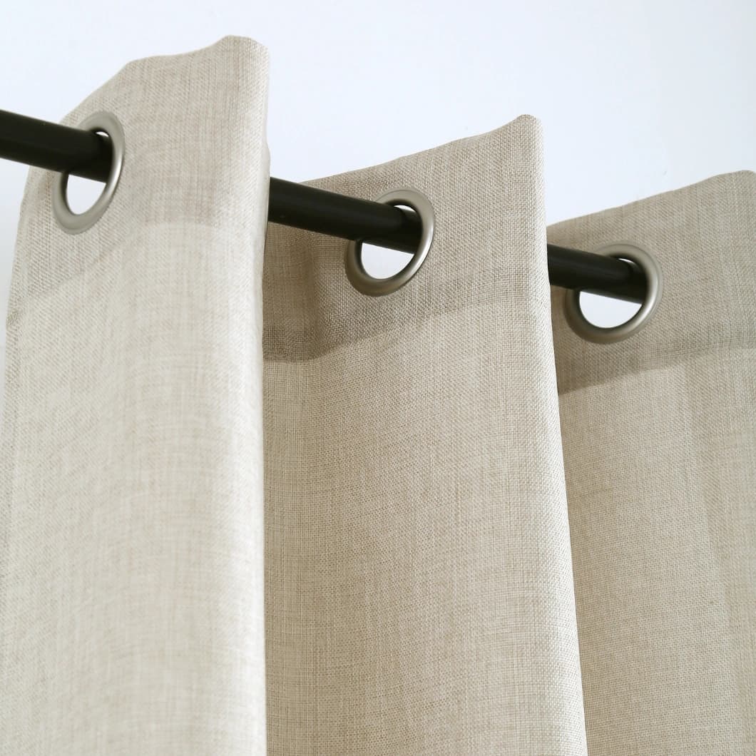 Solid Decorative Grommet Curtains 34x84 Inch Beige (4 Panels)