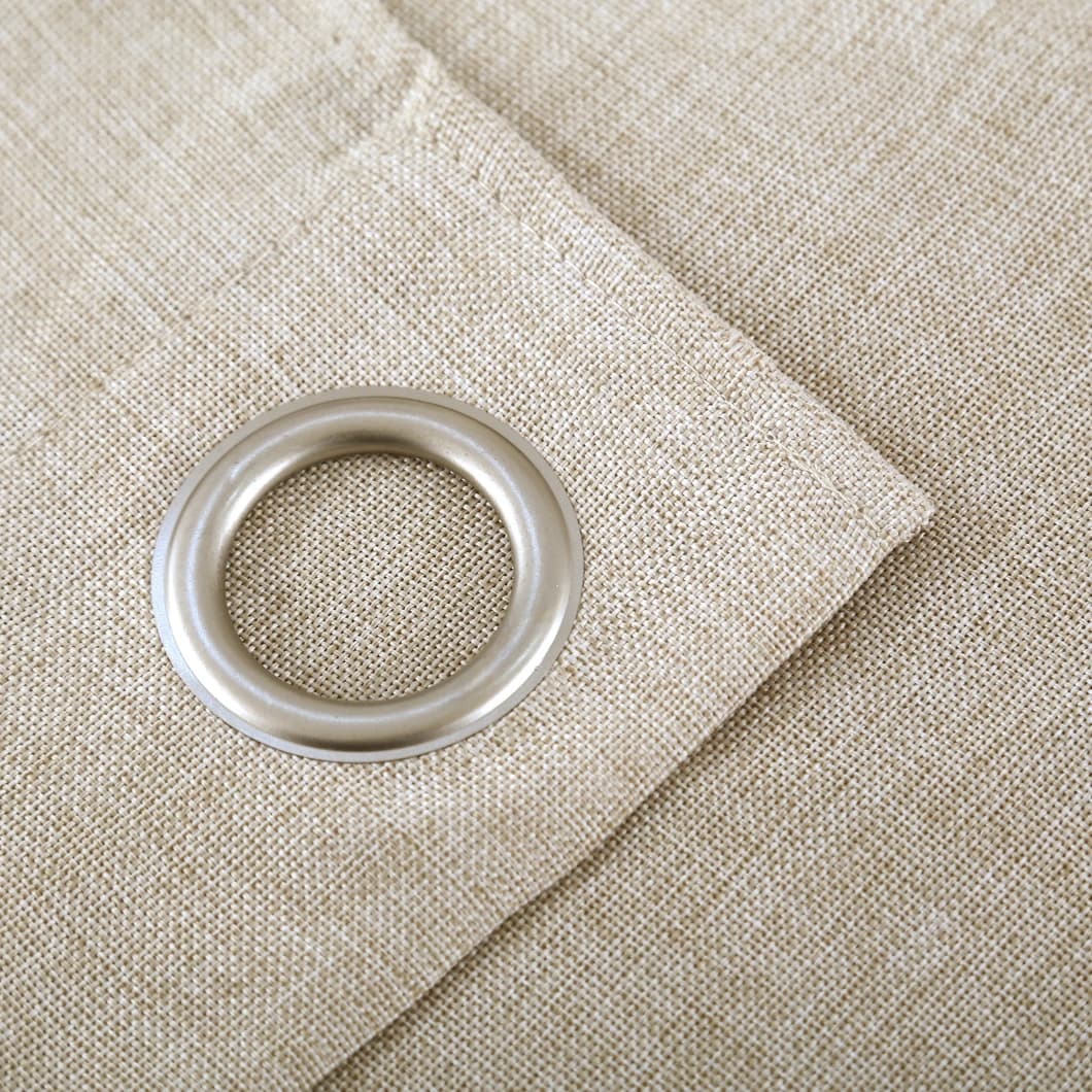 Solid Decorative Grommet Curtains 34x84 Inch Beige (4 Panels)