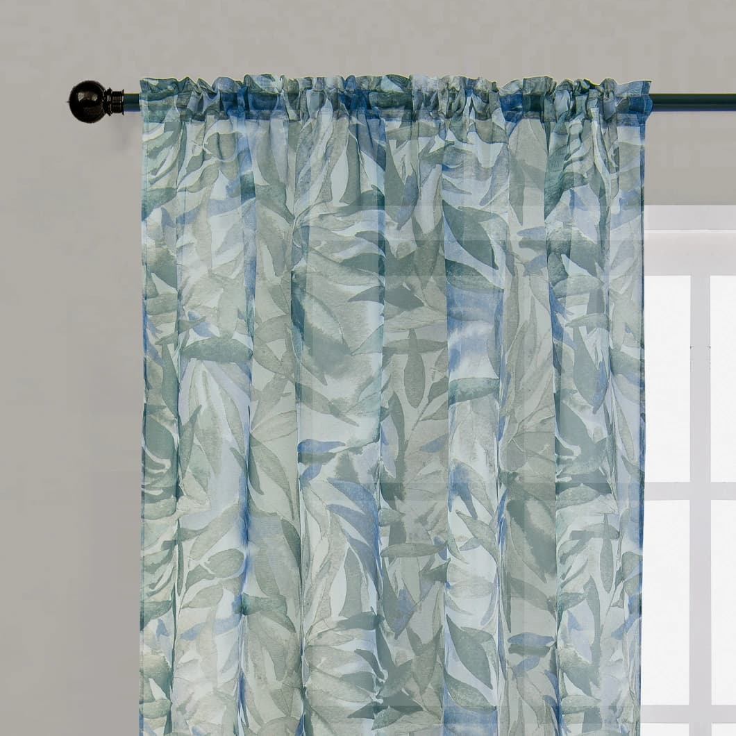 Voile Sheer Rod Pocket Curtains 52x84 Charcoal (4 Panels)