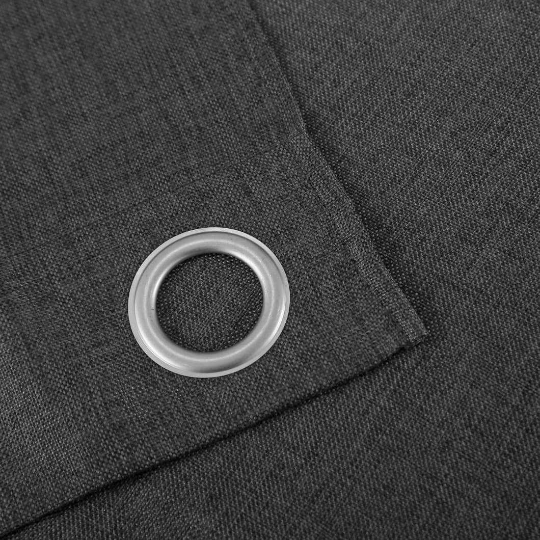 Solid Decorative Grommet Curtains 34x84 Inch – Charcoal 4 Panels