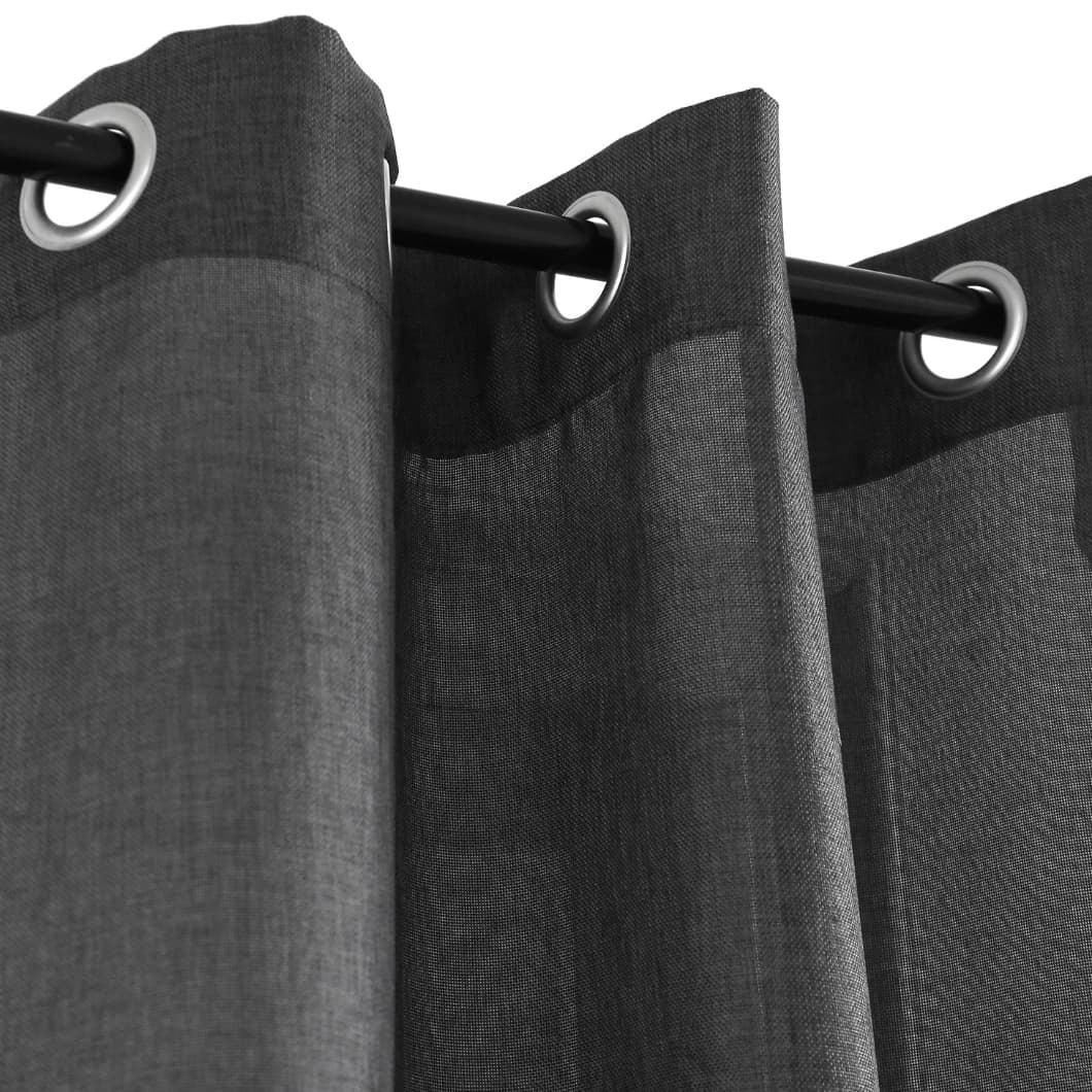 Solid Decorative Grommet Curtains 34x84 Inch – Charcoal 4 Panels