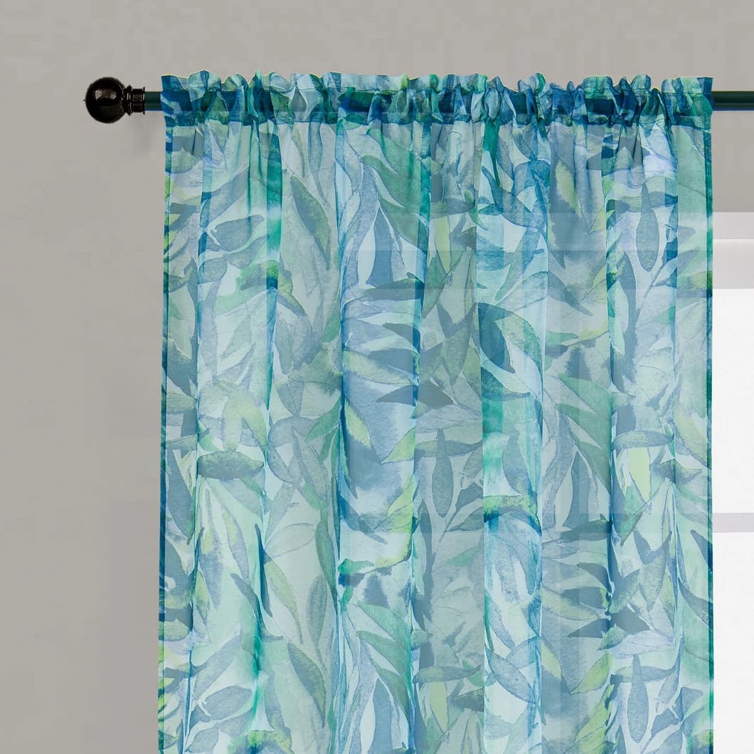 Voile Rod Pocket Sheer Curtains 52x95 Navy (4 Panels)