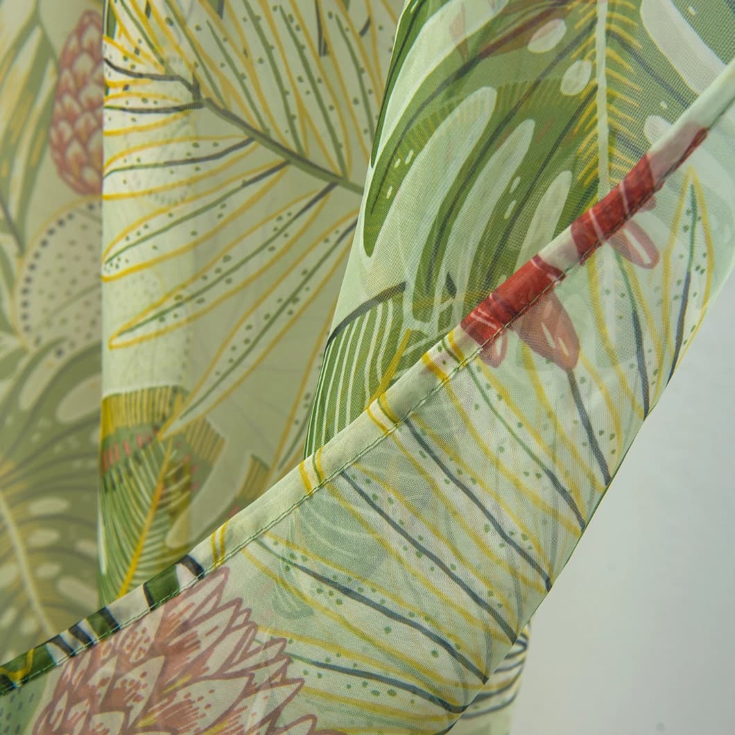Voile Sheer Rod Pocket Kitchen Curtains 52x63 Green (4 Panels)