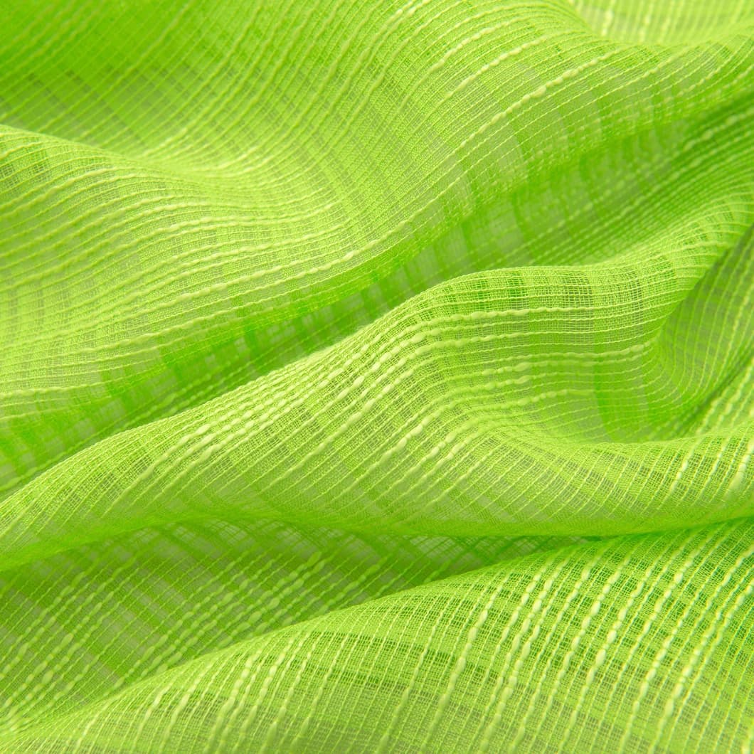 Bohemian Bamboo Gauze Semi Sheer Curtains 52x95 Grommet Lime Green (1 pair)