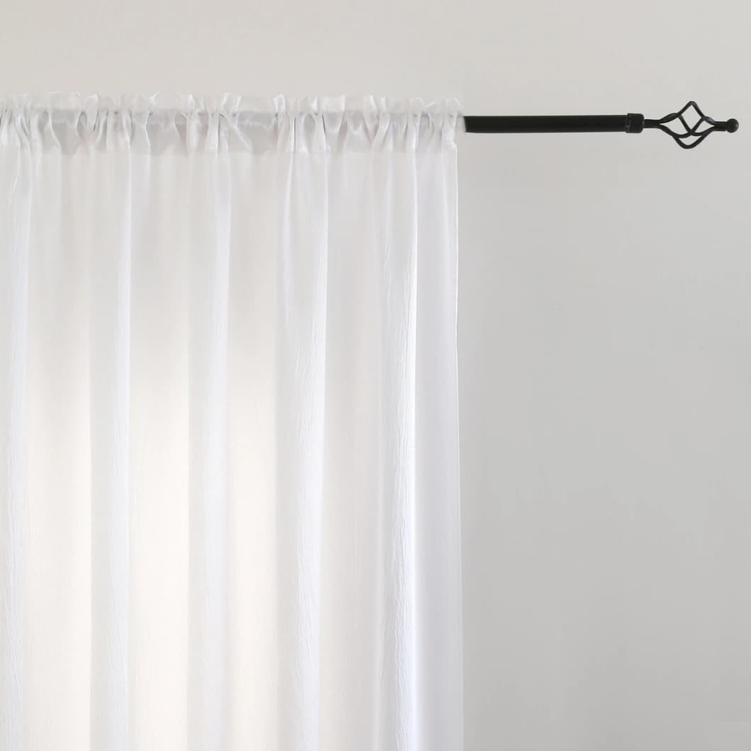 Heavy Crushed Sateen Rod Pocket Blackout Curtain 52x90 White (1 Pair)