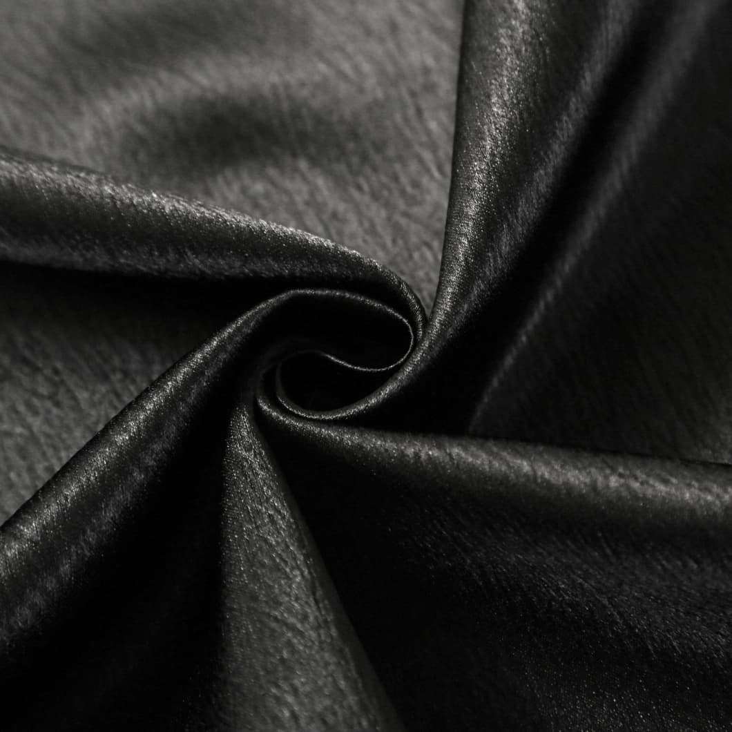 Heavy Crushed Sateen Blackout Grommet Curtain 52x90 Black (1 Pair)