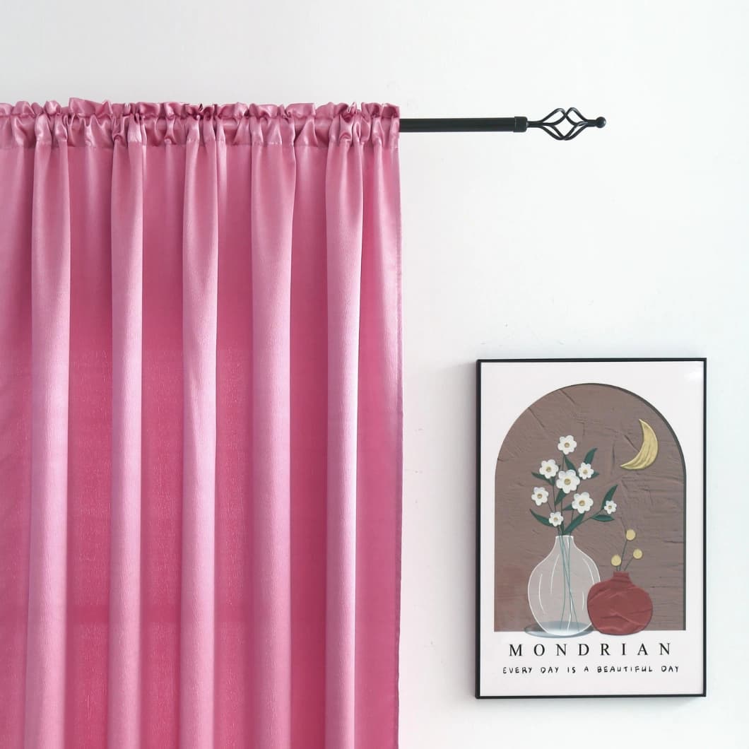 Heavy Crushed Sateen Rod Pocket Curtain 52x90 Dusty Rose (1 Pair)