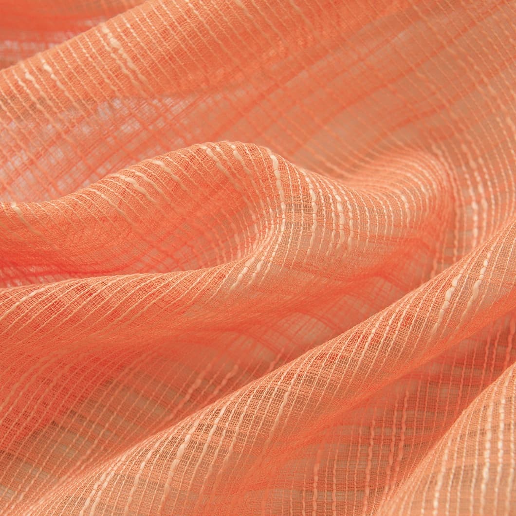 Bohemian Bamboo Gauze Semi Sheer Curtains 52x95 Grommet Peach (1 pair)