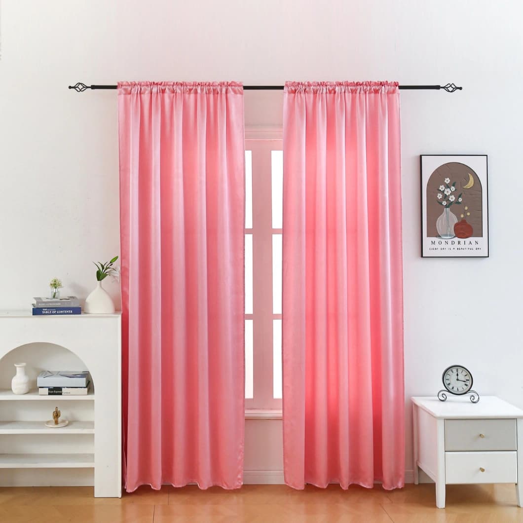 Heavy Crushed Sateen Rod Pocket Curtains 52x90 Blush (1 Pair)