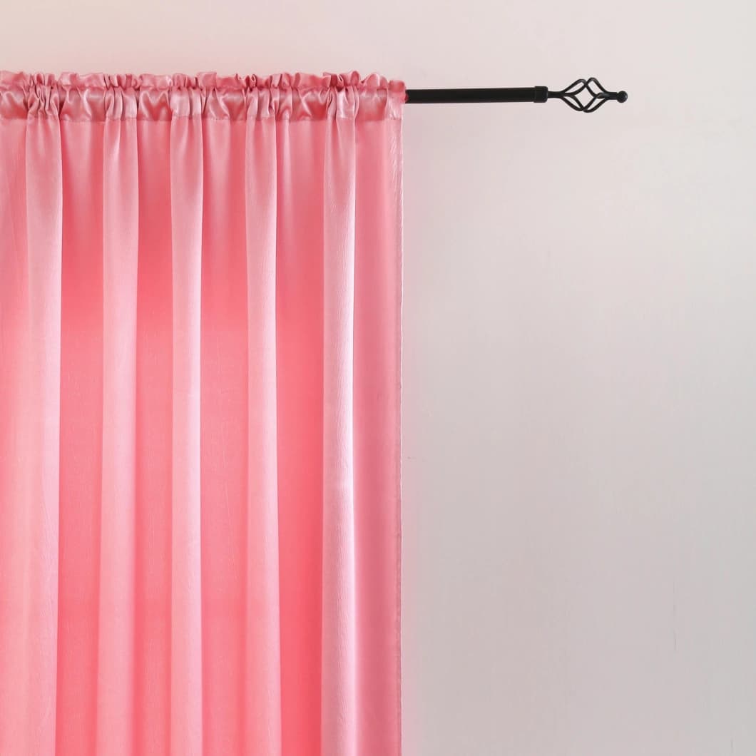Heavy Crushed Sateen Rod Pocket Curtains 52x90 Blush (1 Pair)