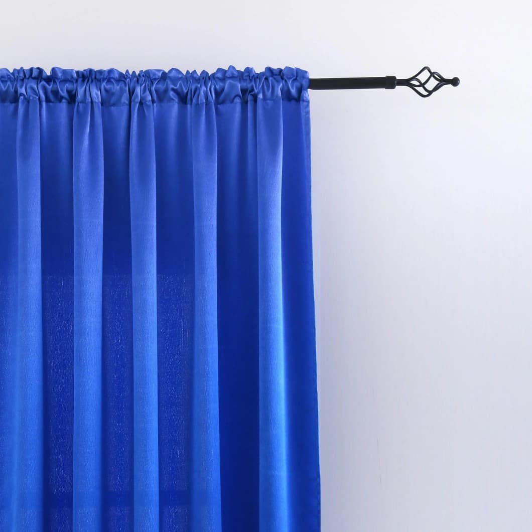 Heavy Crushed Sateen Rod Pocket Curtains 52x90 Royal Blue (1 Pair)