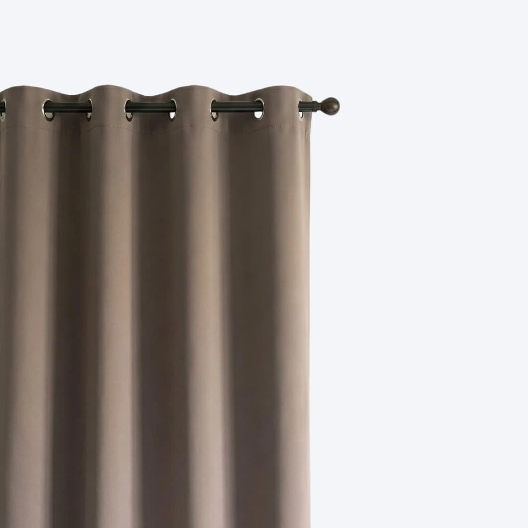 Curtain Club Solid Blackout Grommet Curtains 52x84 Taupe (1 Pair)