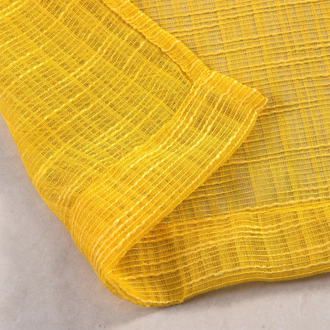 Bohemian Bamboo Gauze Semi Sheer Curtains 52x95 Grommet Yellow (1 pair)