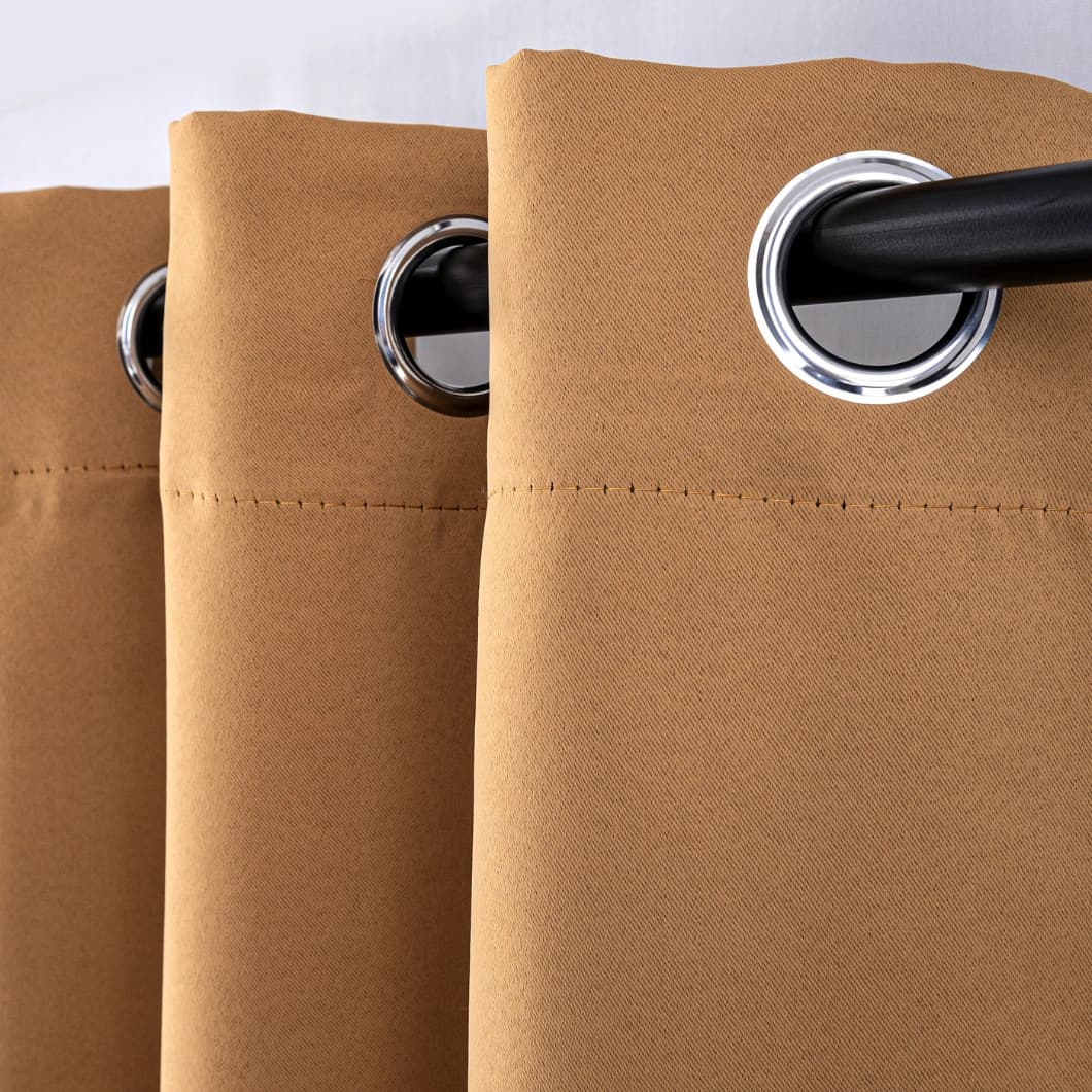 Solid Blackout Grommet Curtains 52x95 Gold (4 Panels)