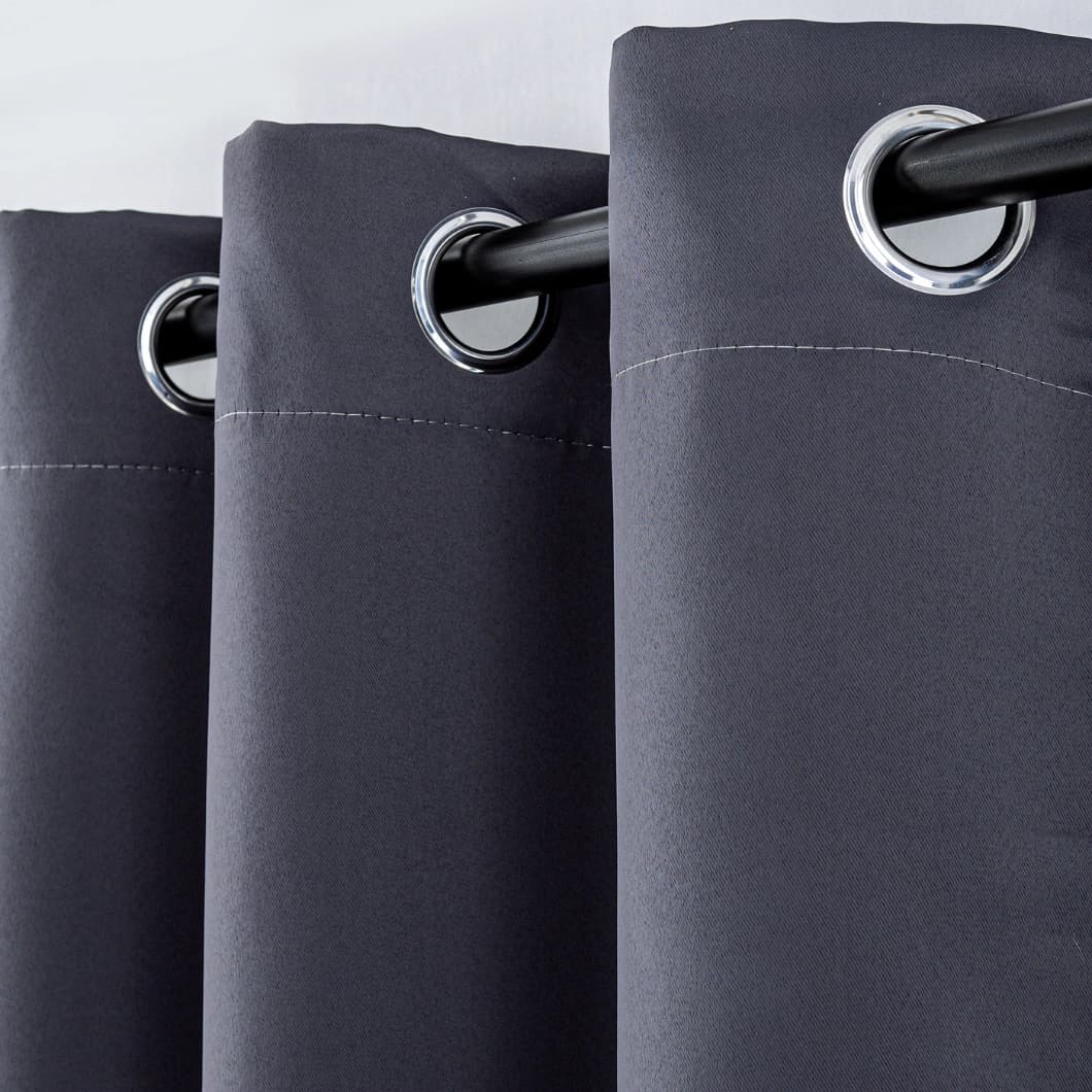 Solid Blackout Grommet Curtains 52x95 Charcoal (4 Panels)