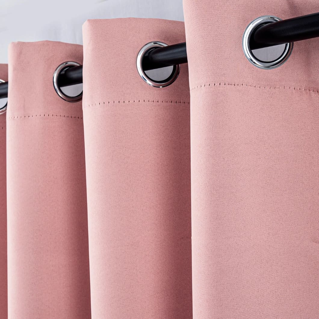 Solid Blackout Grommet Curtains 52x95 Blush (4 Panels)