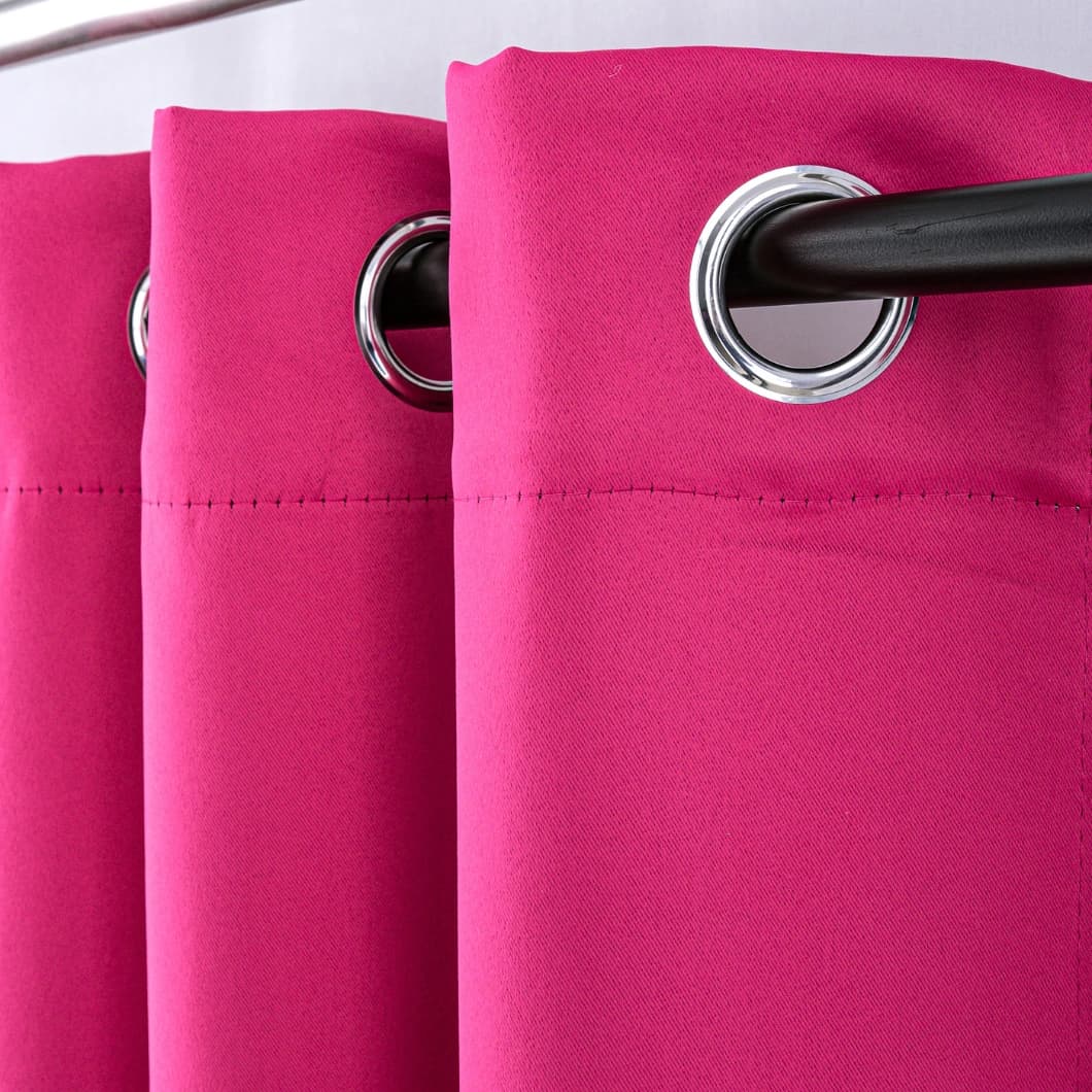 Solid Blackout Grommet Curtains 52x95 Hot Pink (4 Panels)