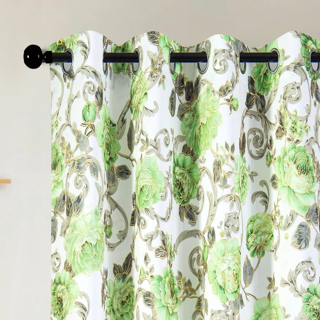 Curtain Club Metallic Blackout Grommet Curtains 52x84 Lime (1 Pair)