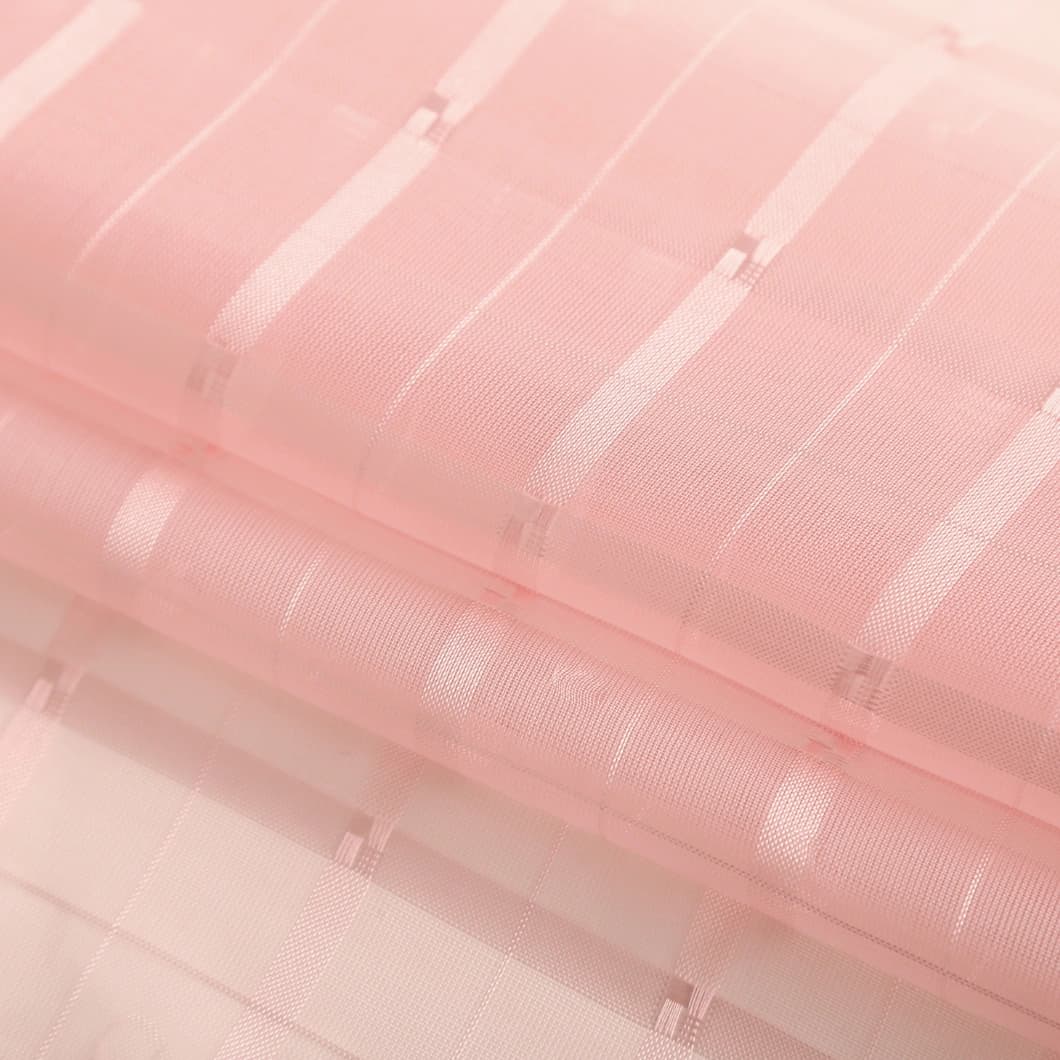 Plaid Voile Rod Pocket Sheer Curtains 52x84 Blush (4 Panels)