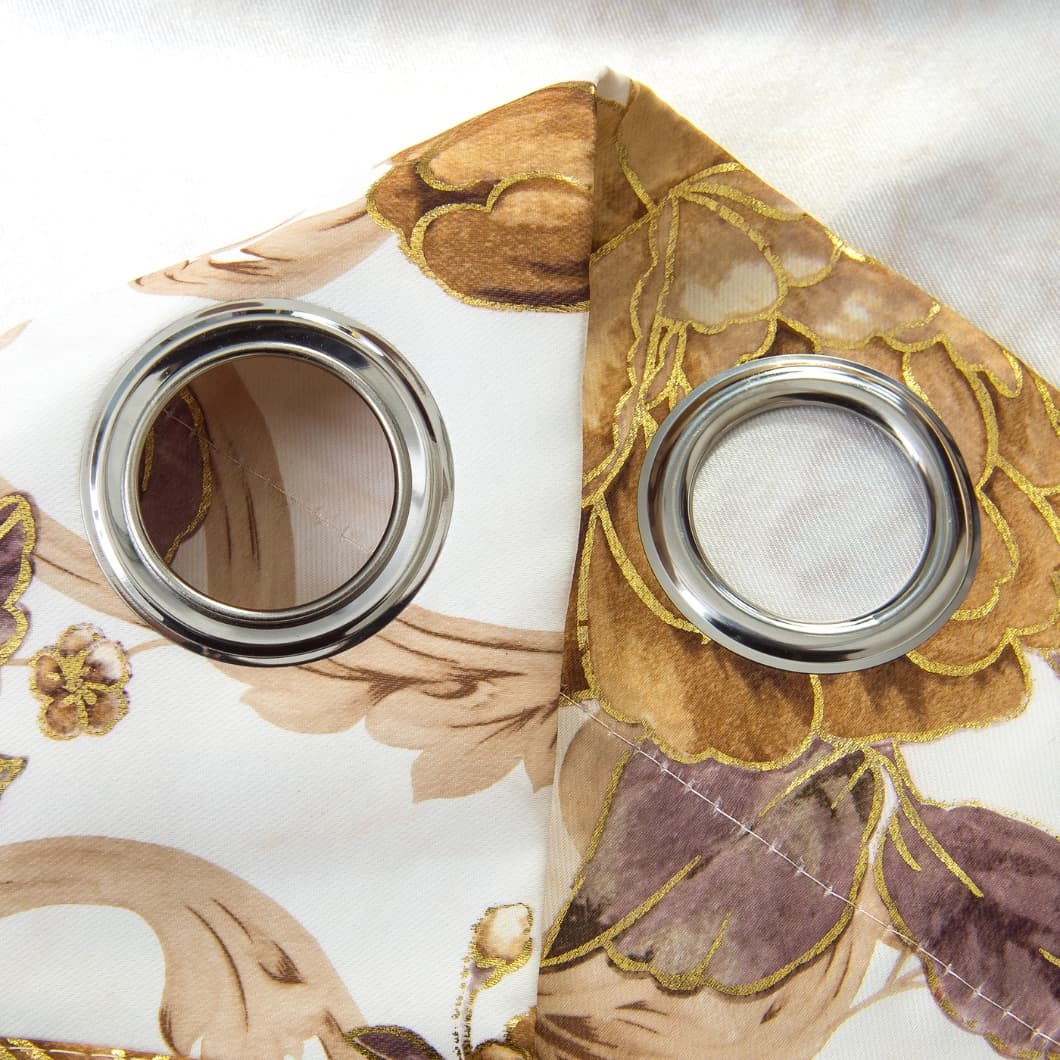 Curtain Club Metallic Printed Blackout Grommet Curtains 52x84 Gold (1 Pair)