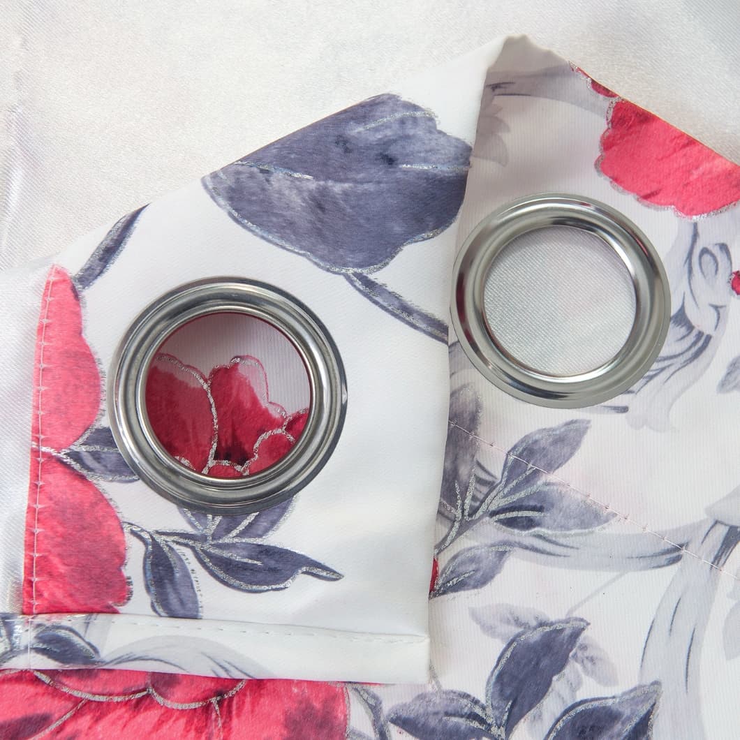 Curtain Club Metallic Printed Blackout Grommet Curtains 52x84 Red (1 Pair)