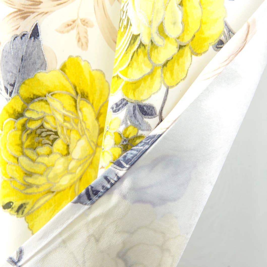 Curtain Club Metallic Printed Blackout Grommet Curtains 52x84 Yellow(1 Pair)