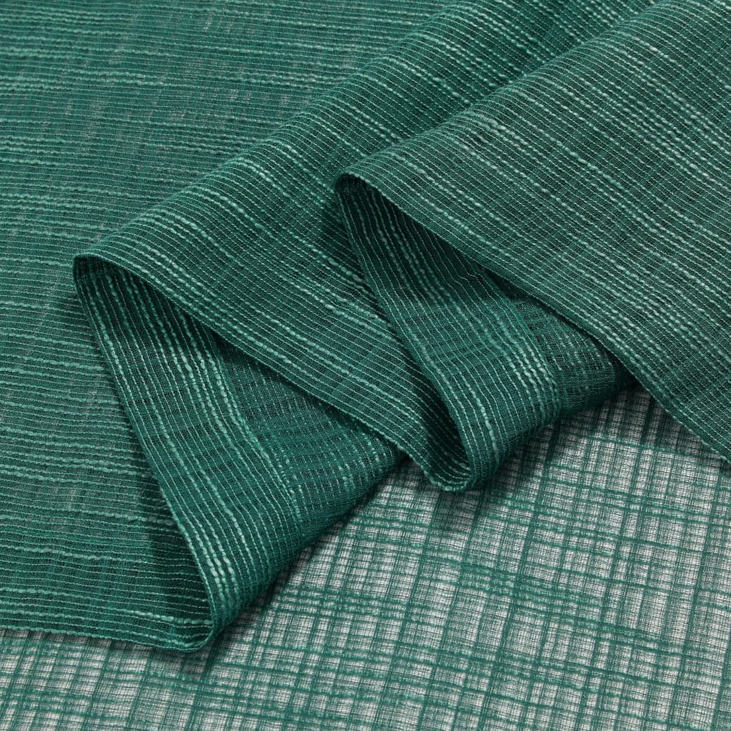 Bohemian Bamboo Gauze Semi Sheer Curtains 52x95 Grommet Hunter Green (1 pair)