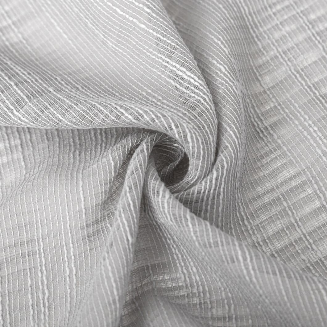 Bohemian Bamboo Gauze Semi Sheer Curtains 52x95 Grommet Silver (1 pair)