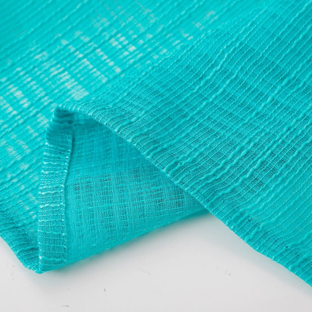 Bohemian Bamboo Gauze Semi Sheer Curtains 52x95 Grommet Turquoise (1 pair)