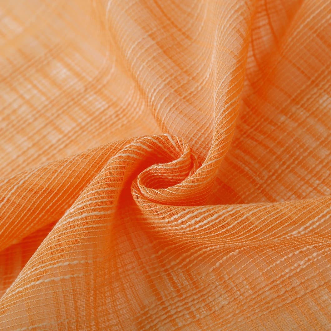 Bohemian Bamboo Gauze Semi Sheer Curtains 52x95 Grommet Orange (1 pair)