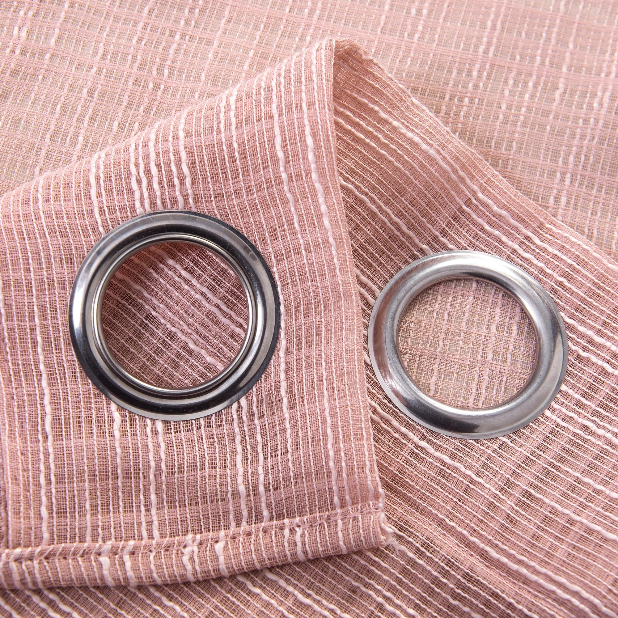 Bohemian Bamboo Gauze Semi Sheer Curtains 52x95 Grommet Blush (1 pair)