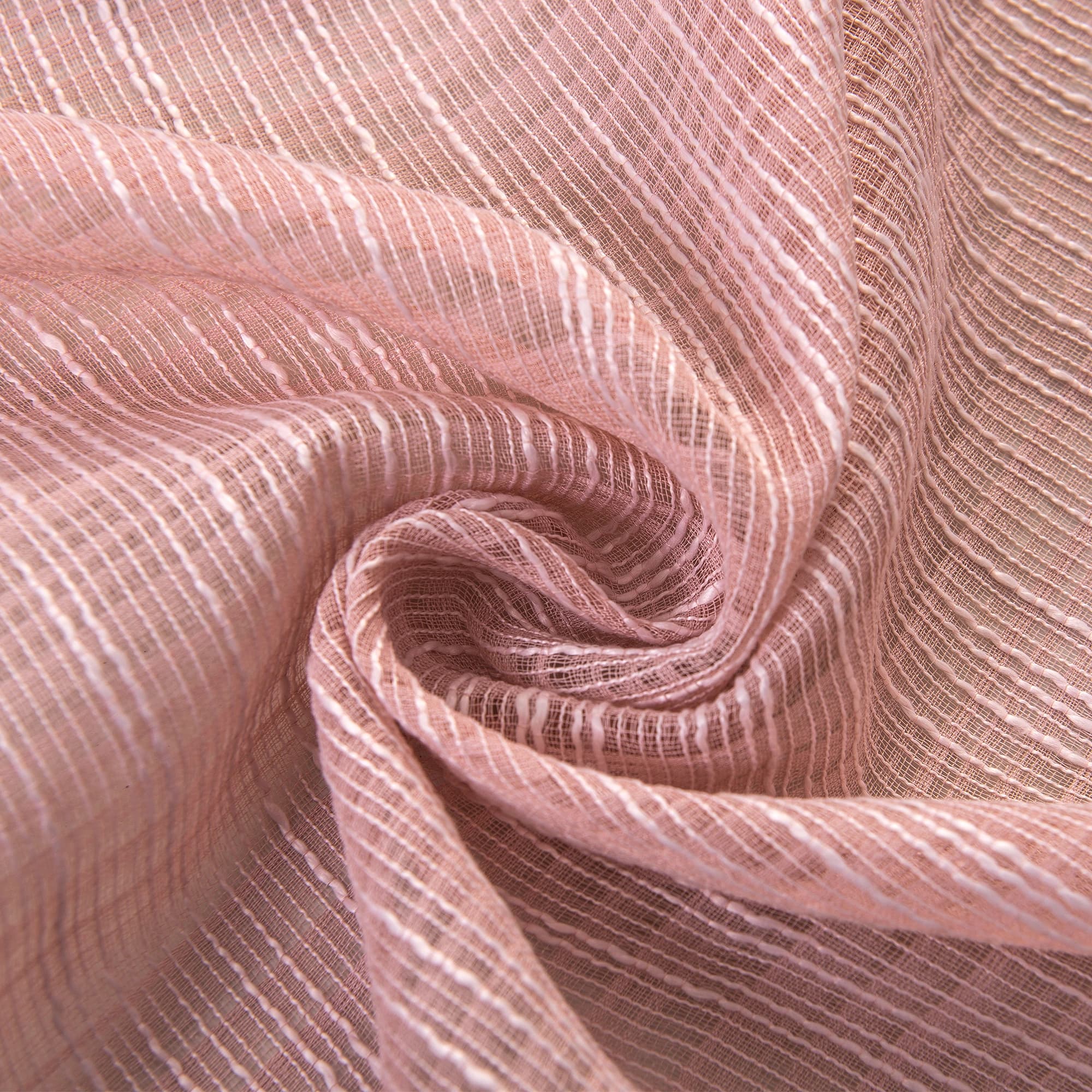 Bohemian Bamboo Gauze Semi Sheer Curtains 52x95 Grommet Blush (1 pair)